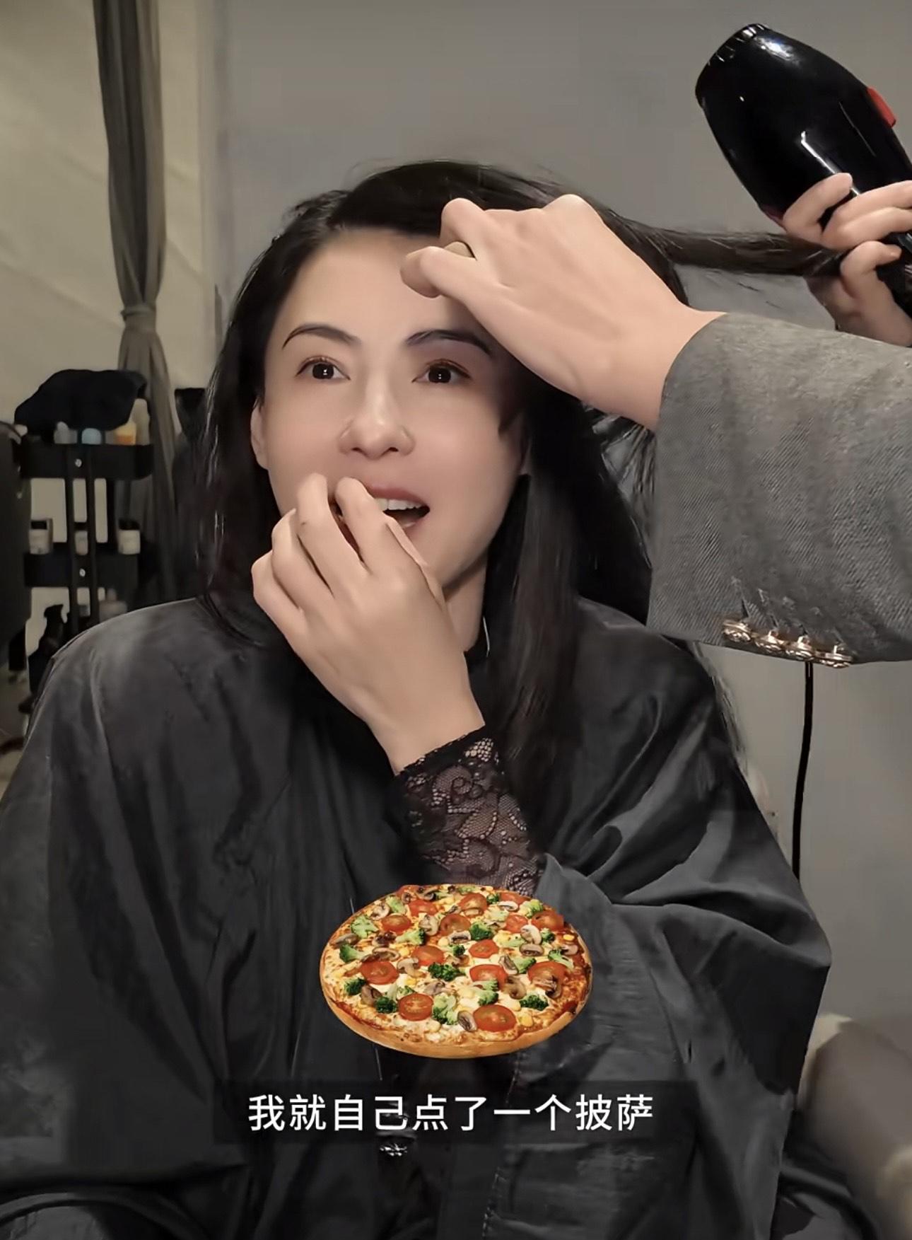 Marcus 送Pizza 給張栢芝作情人節禮物。