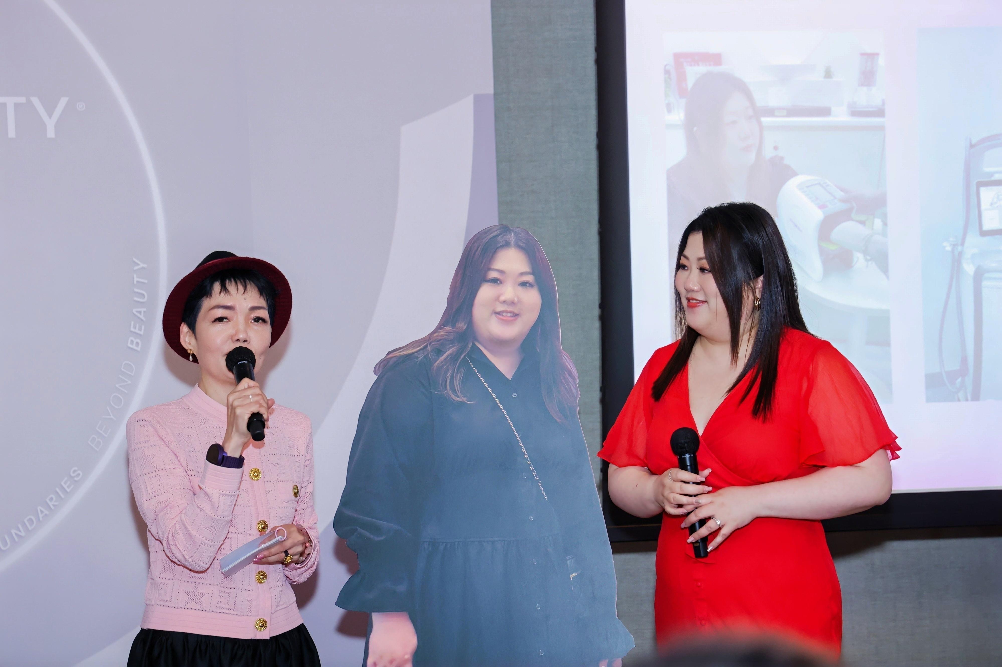 Jenny台上分享瘦身效果。