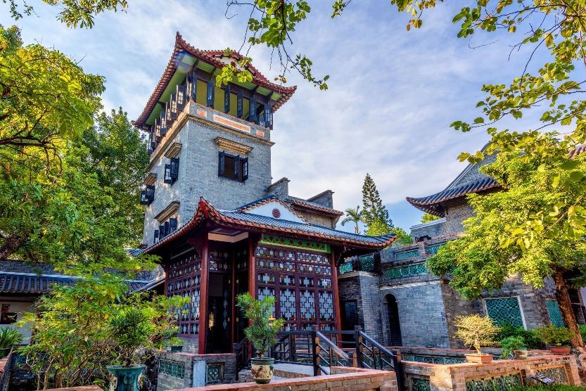 東莞可園,廣東四大名園之一,圖中的邀山閣是園主張敬修休閒賞景的地方,為4層高的碉樓式建築,亦是可園的最高點。(圖片來源:視覺中國)