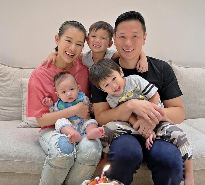 胡杏兒一家五口幸福!