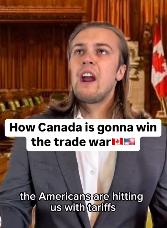 楝篤笑演員普奇斯基拍片探討加拿大該如何勝出關稅戰。(互聯網)