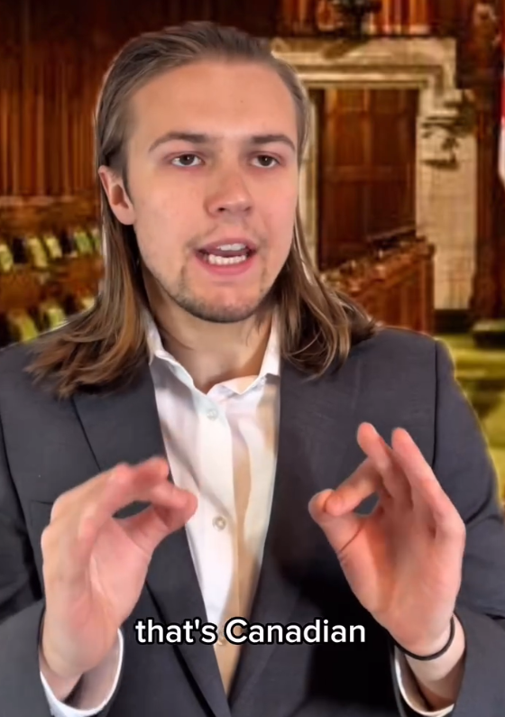 楝篤笑演員普奇斯基拍片探討加拿大該如何勝出關稅戰。(互聯網)