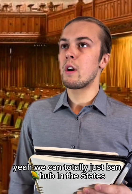 楝篤笑演員普奇斯基拍片探討加拿大該如何勝出關稅戰。(互聯網)