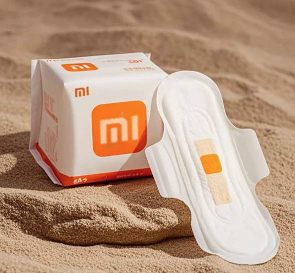 網民發揮創意幻想小米推出衛生巾。圖為構想圖。(互聯網)