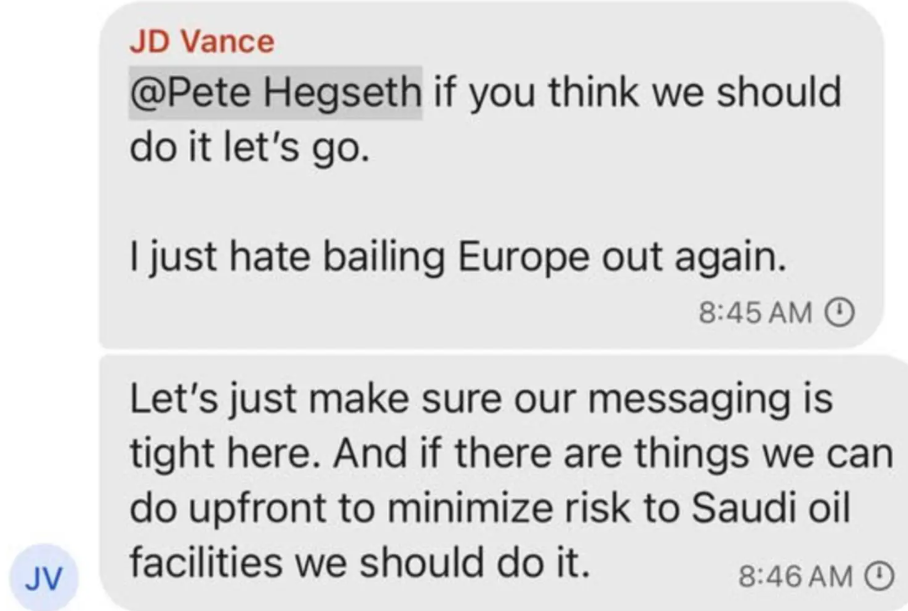 「萬斯」曾表示對空襲有保留,憂慮會推高油價,認為歐洲國家受胡塞武裝襲擊的航運影響比美國更大,他不願意再次救助歐洲令對方得益。(網上圖片)