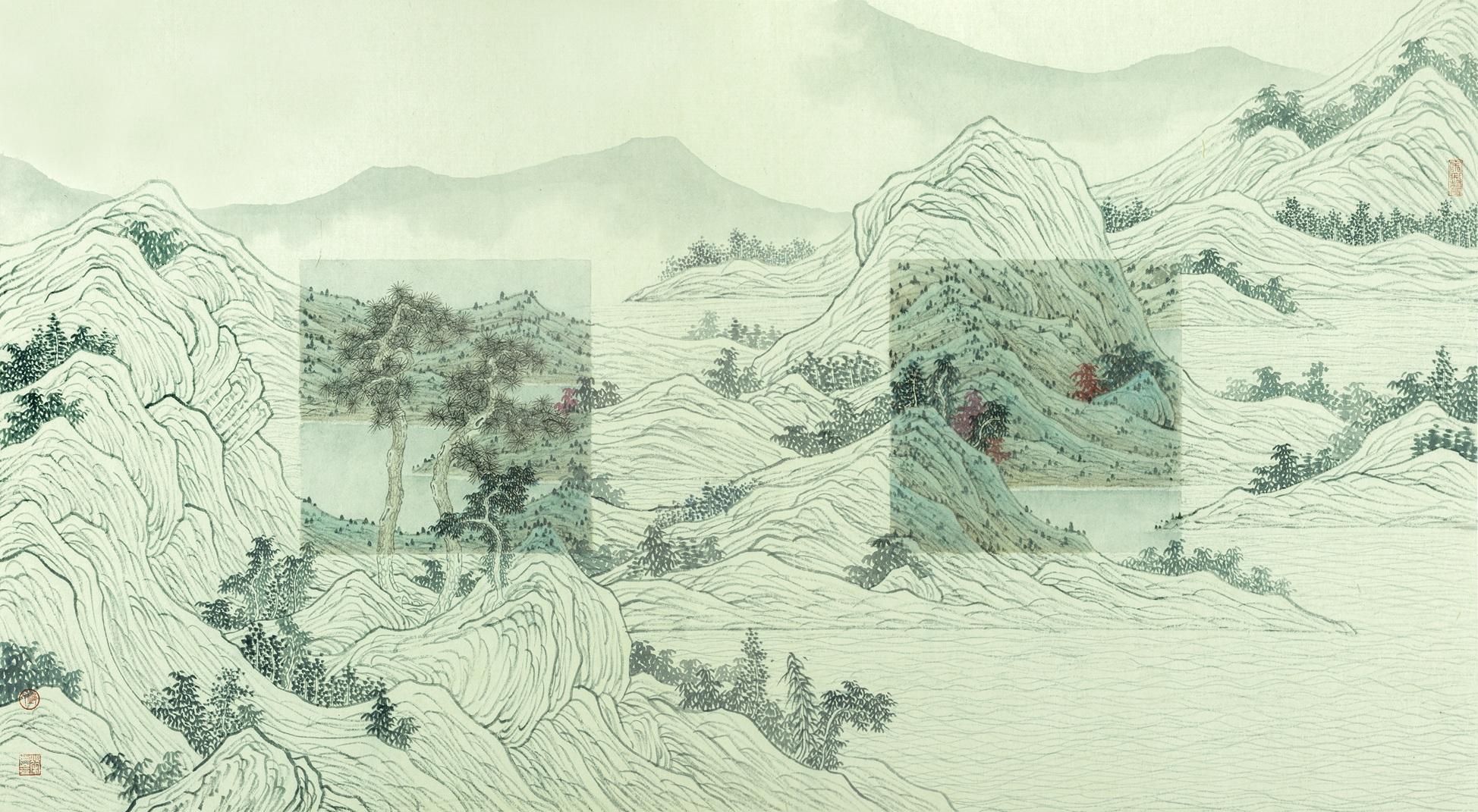 邱榮豐實驗水墨畫《Into VI》。