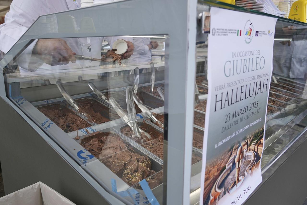 哈利路亞雪糕是雪糕大師Vincenzo Squatrito在歐洲冰淇淋大賽上的得獎作品。(AP)