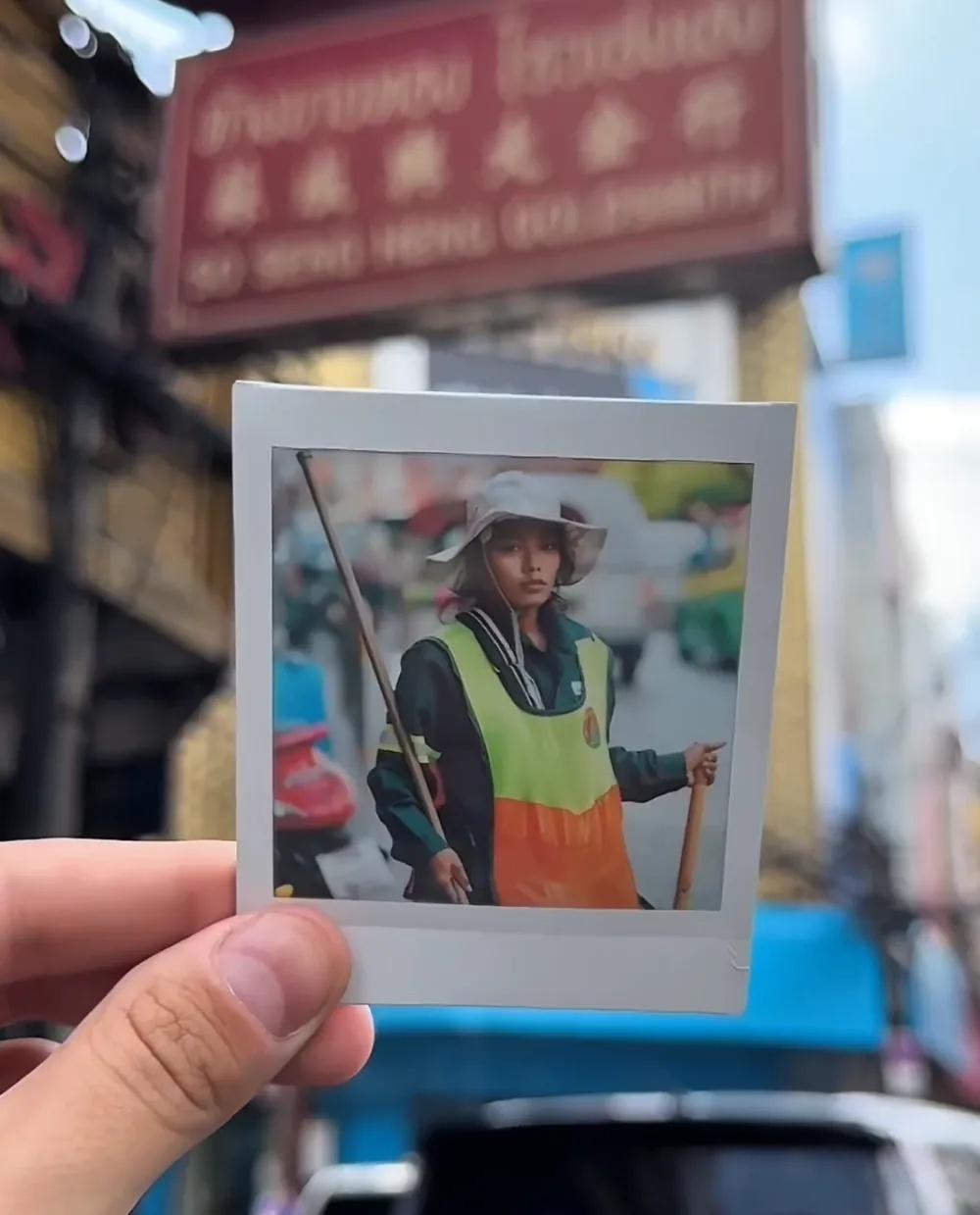 Rezchikov隨後用即影即有相片再為她拍一張照片,然後送給她,她開心地露出燦爛的微笑。(X)