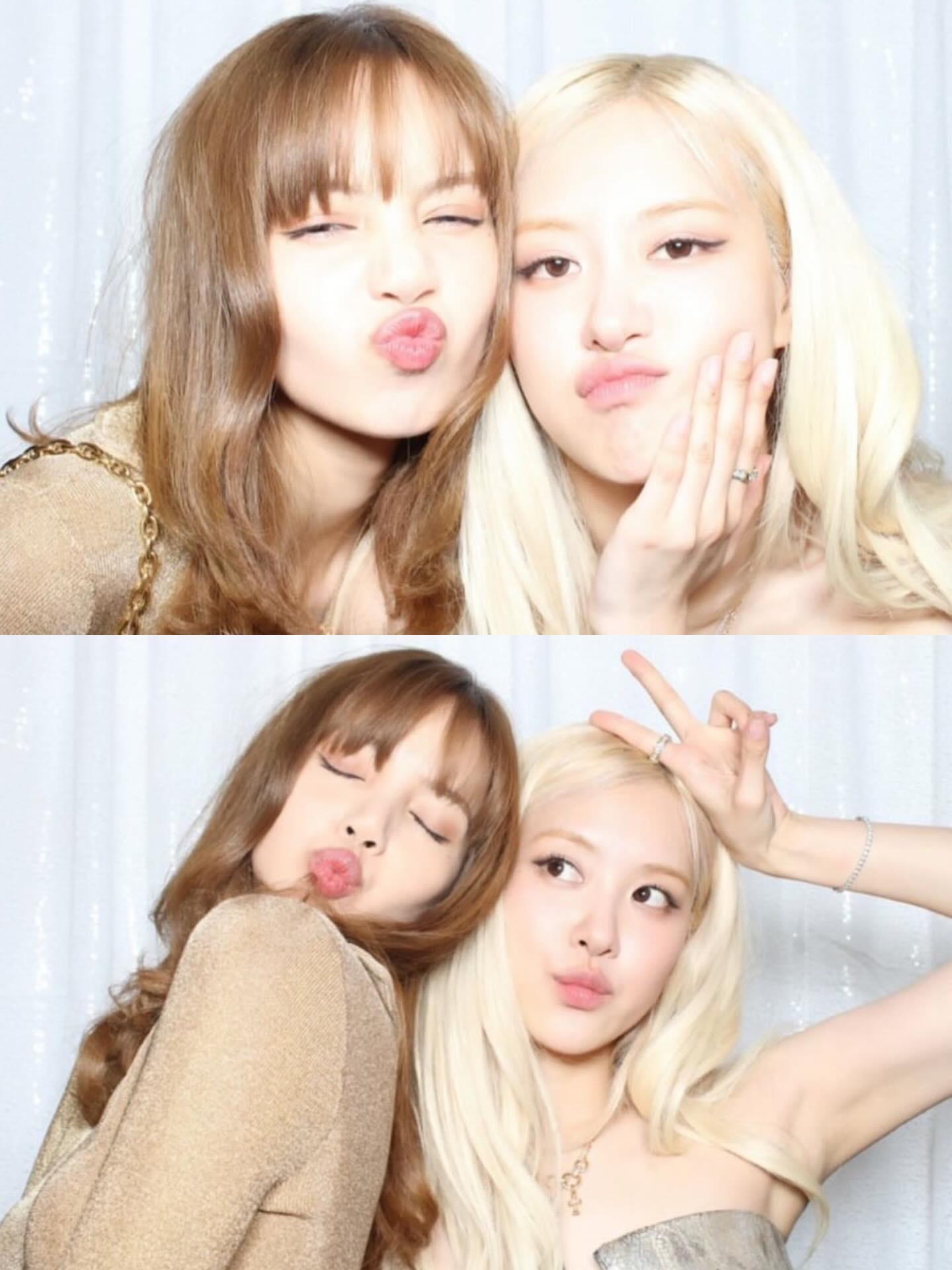 Rosé上傳一張臉貼臉合照,賀Lisa 28歲生日。