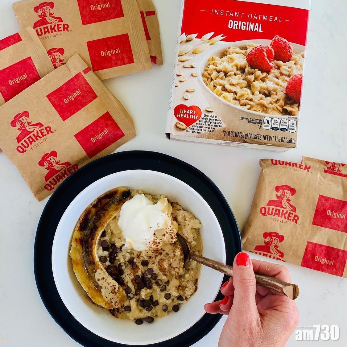 即食麥皮看起來較軟爛。