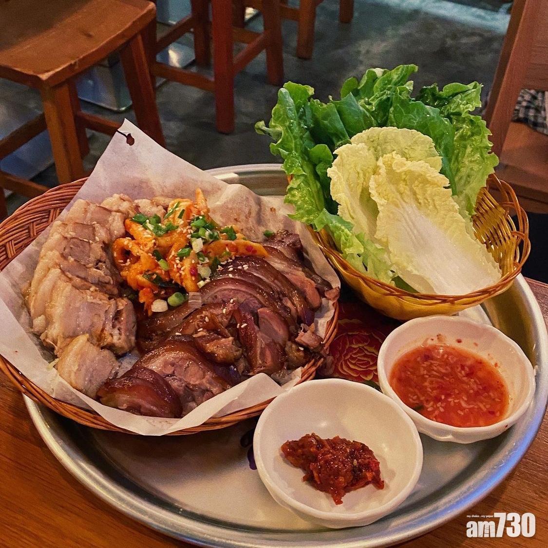 Ssal Bori Ssal的豬手拼盤特別有韓國風味。