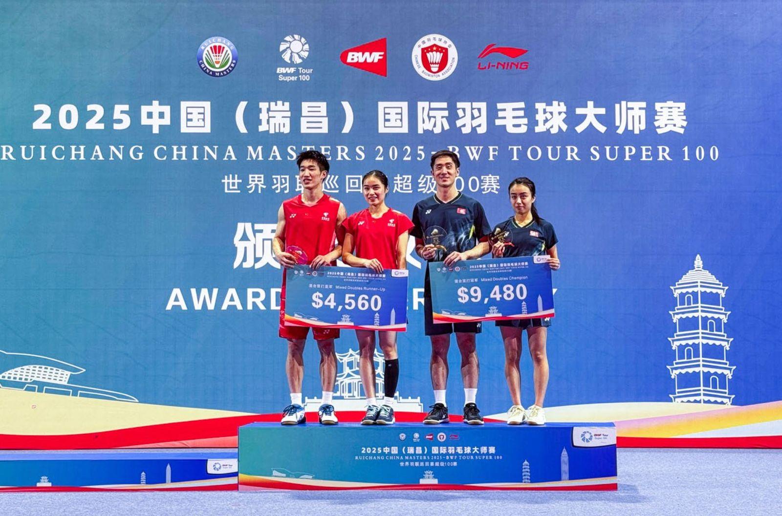 鄧俊文/吳芷柔2:1挫國羽組合 闊別6年再勇奪混雙冠軍 (圖片來源︰中國香港羽毛球總會)