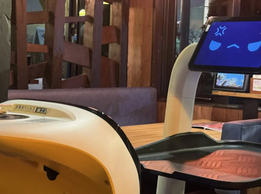 面向鏡頭的機械人表情由無奈變成憤怒。(互聯網)