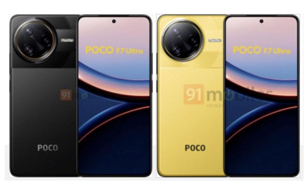 而從頂配機型 POCO F7 Ultra 流出疑似渲染圖可看到,裝置具備黑黃雙色選擇,外觀頗似小米同系 Redmi K80 Pro 手機,亦同樣配置 S8 Elite 晶片。