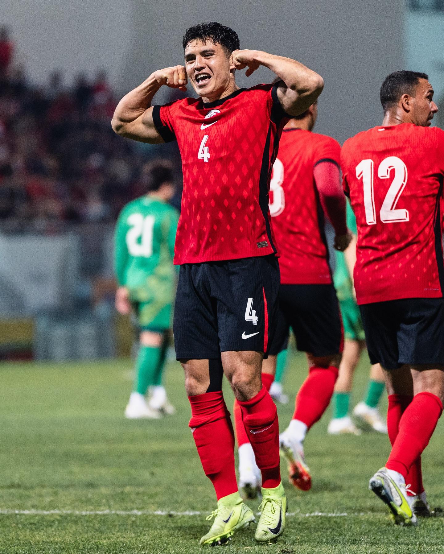 鐘樂安為港隊打開紀錄。(香港足總圖片)