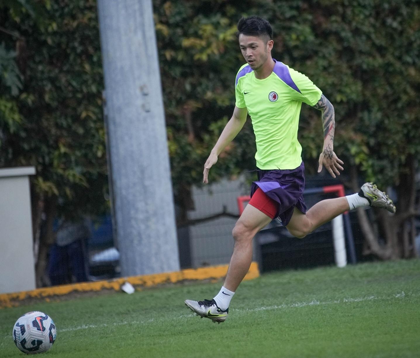 港隊中場陳肇鈞。(香港足總圖片)