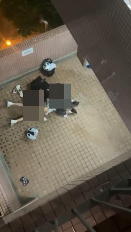 一個屋苑上演「活春宮」事件。(網上影片截圖)