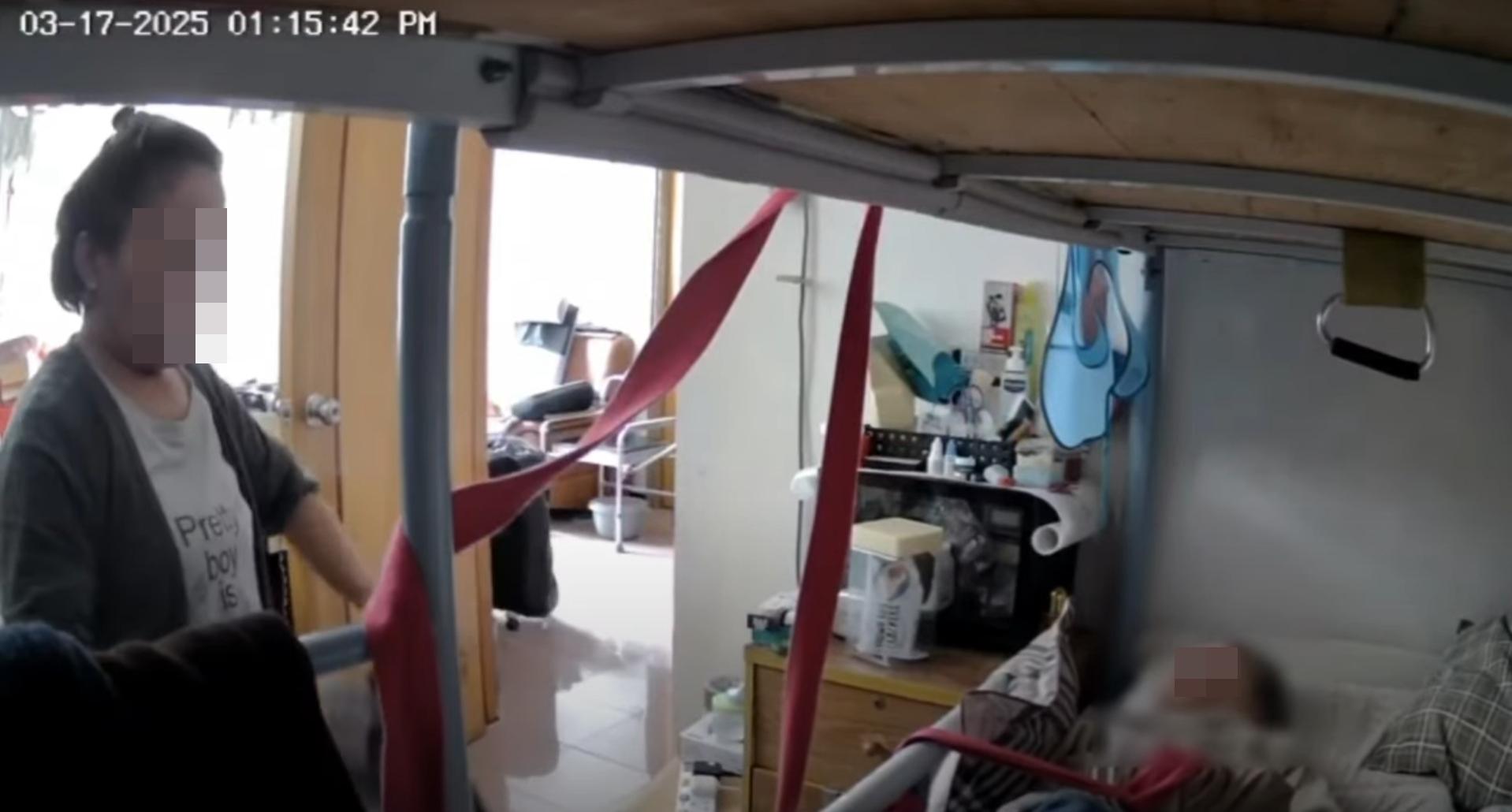 一名印傭疑虐待81歲患癌老婦。(網上片段截圖)