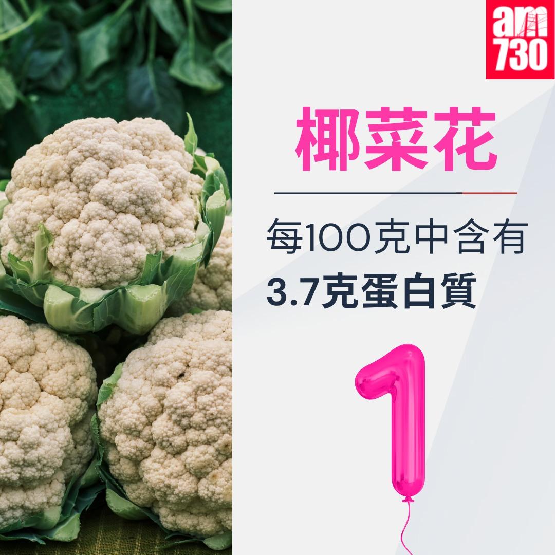 豐富蛋白質蔬菜5種|椰菜花(am730製圖)