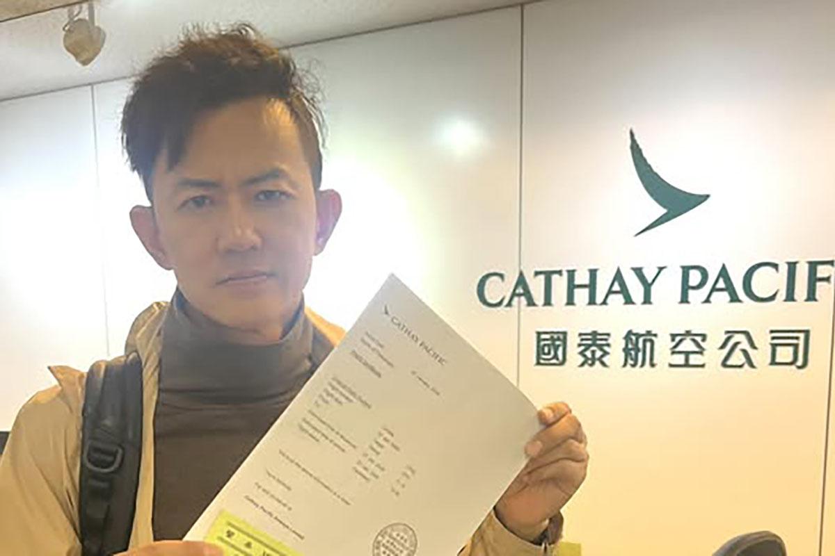 項明生舊年1月因為航班取消風波而鬧爆國泰。(項明生FB)