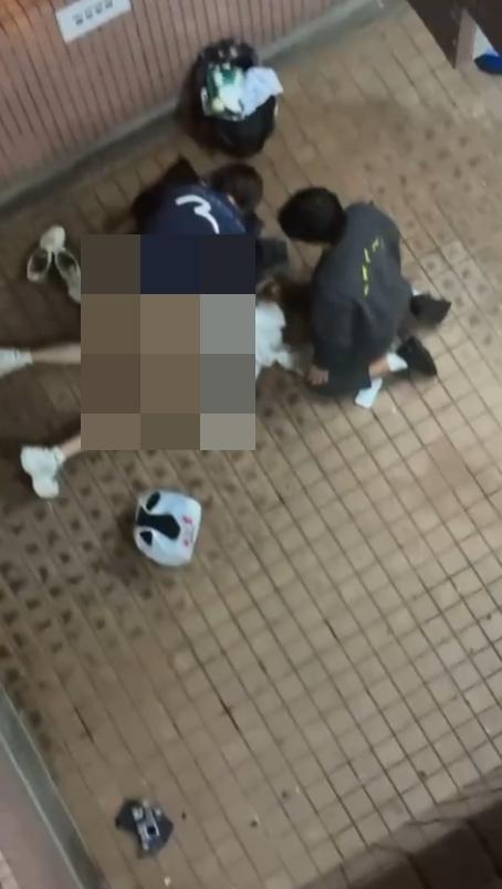 一個屋苑上演「活春宮」事件。(網上影片截圖)