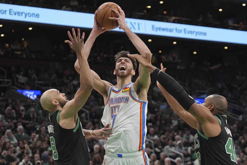 雷霆118:112擊敗塞爾特人。(美聯社)