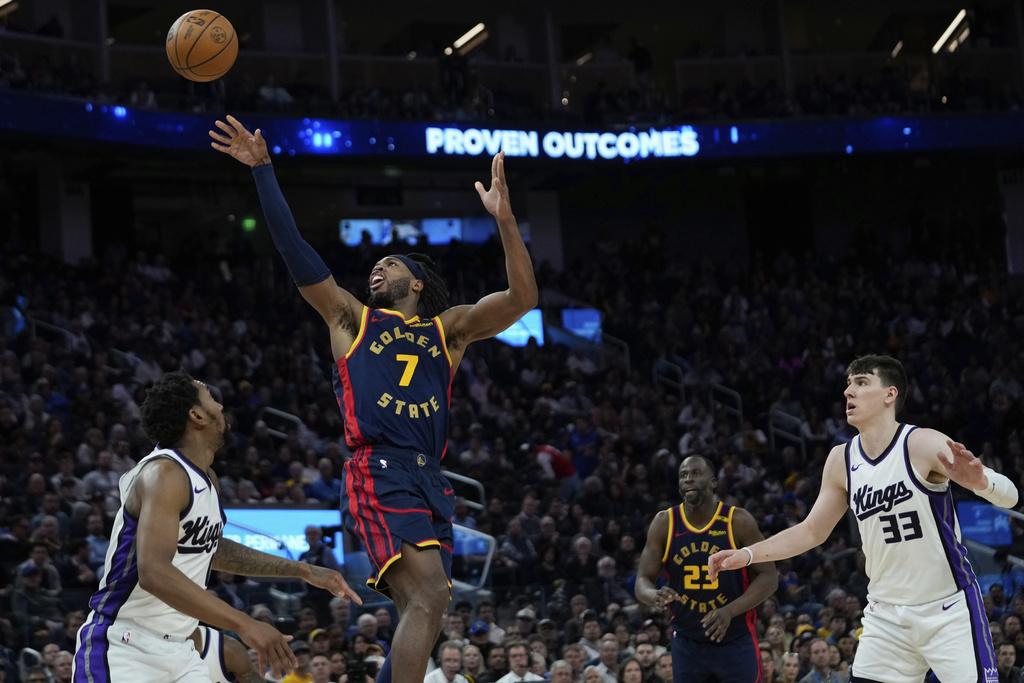 勇士130:104贏帝王。(美聯社)