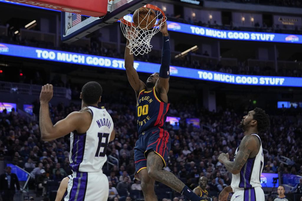 勇士130:104贏帝王。(美聯社)