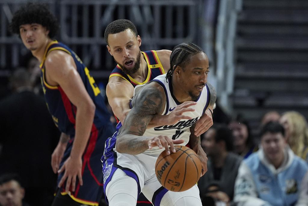 勇士130:104贏帝王。(美聯社)