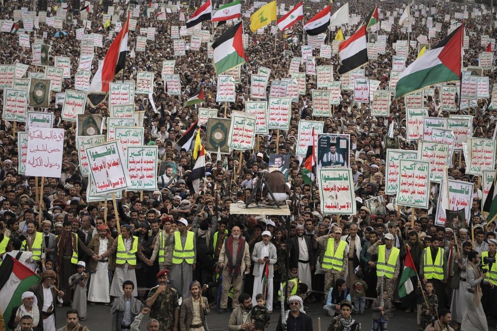 也門首都薩那日前爆發反美及反以示威。(美聯社)