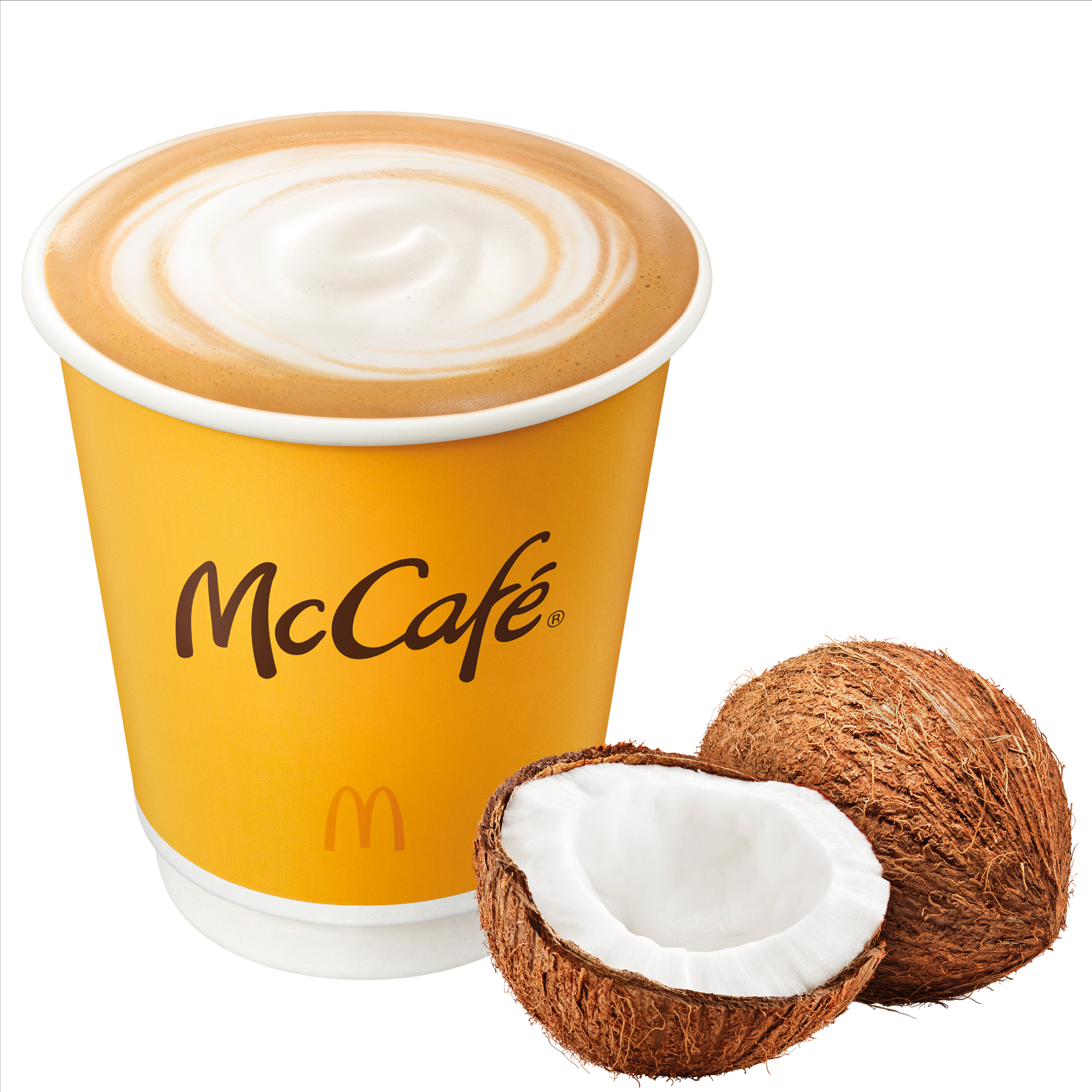 熱椰香鮮奶咖啡(細)