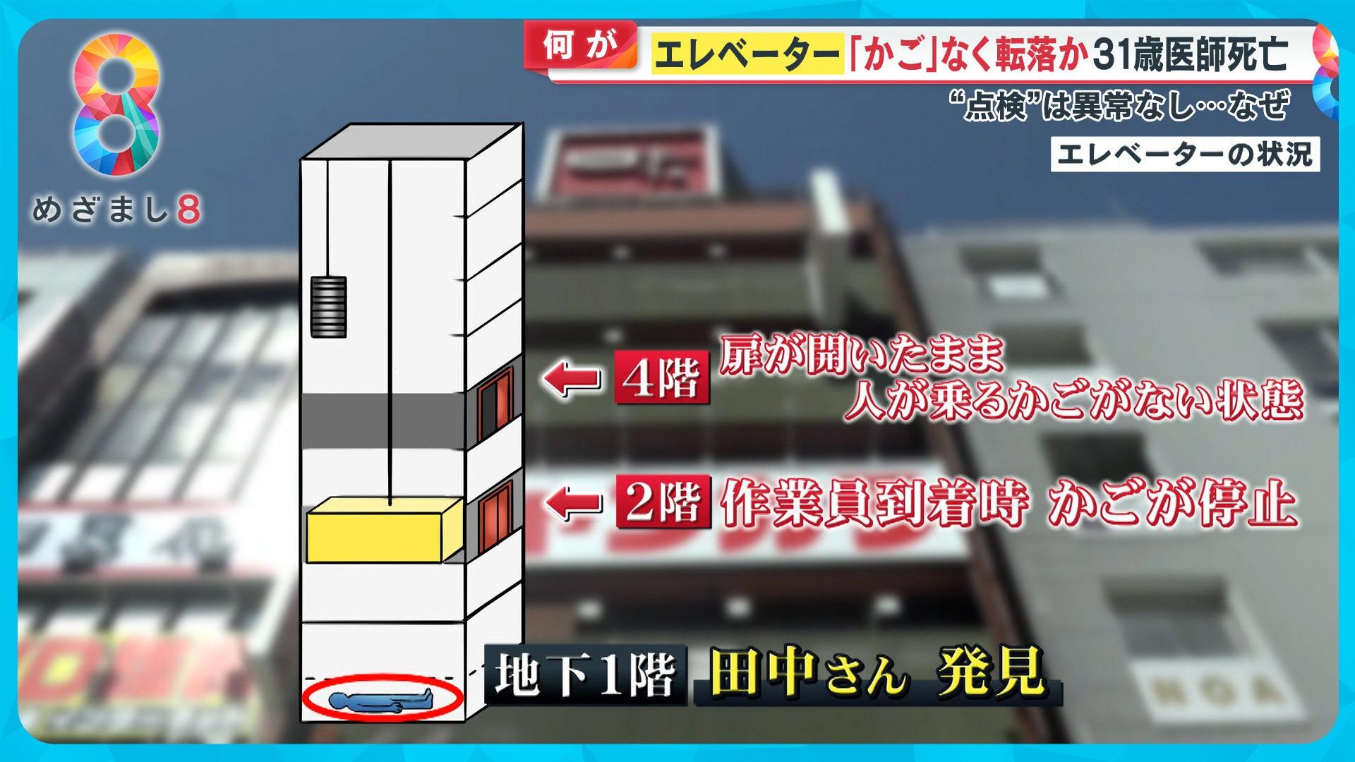 日本男子墮入𨋢槽死亡。(新聞截圖)