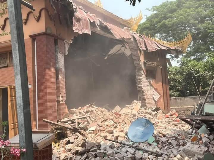 緬甸有建築物倒塌。(X)