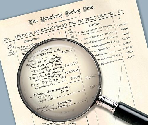 1915年,馬會的首次捐款紀錄。(圖片來源:香港賽馬會網站)