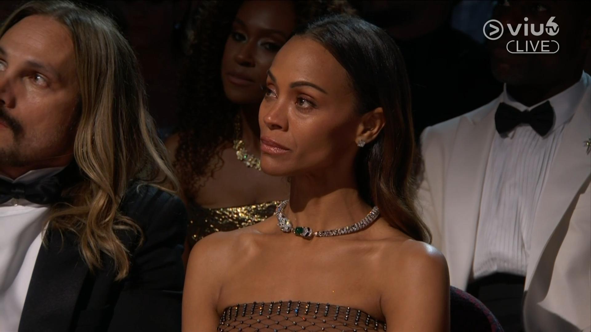 揭曉最佳女配角時,素兒莎丹娜神情緊張。