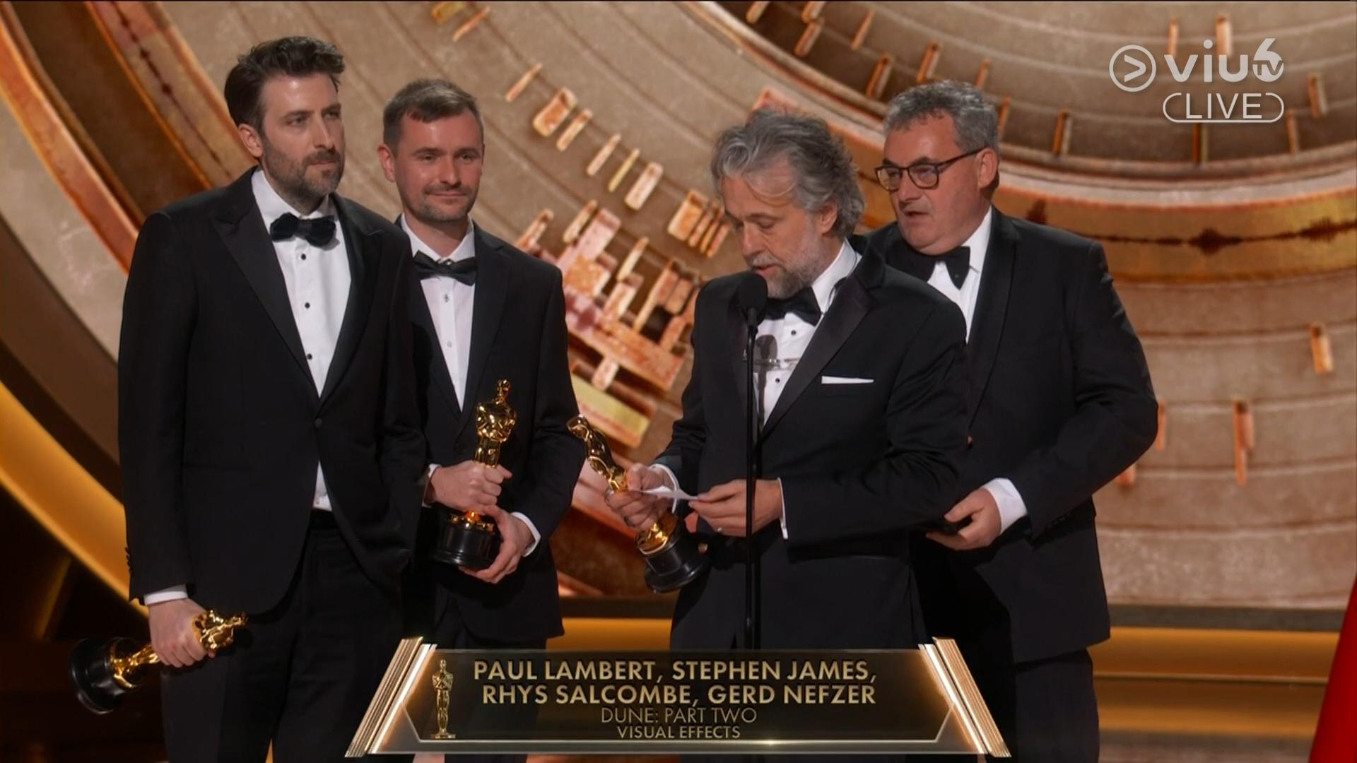 科幻大作《沙丘瀚戰:第二章》奪最佳視覺特效。