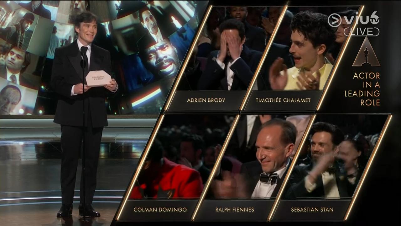 艾哲倫保迪擊敗「甜茶」添麥菲查洛美奪得奧斯卡影帝。