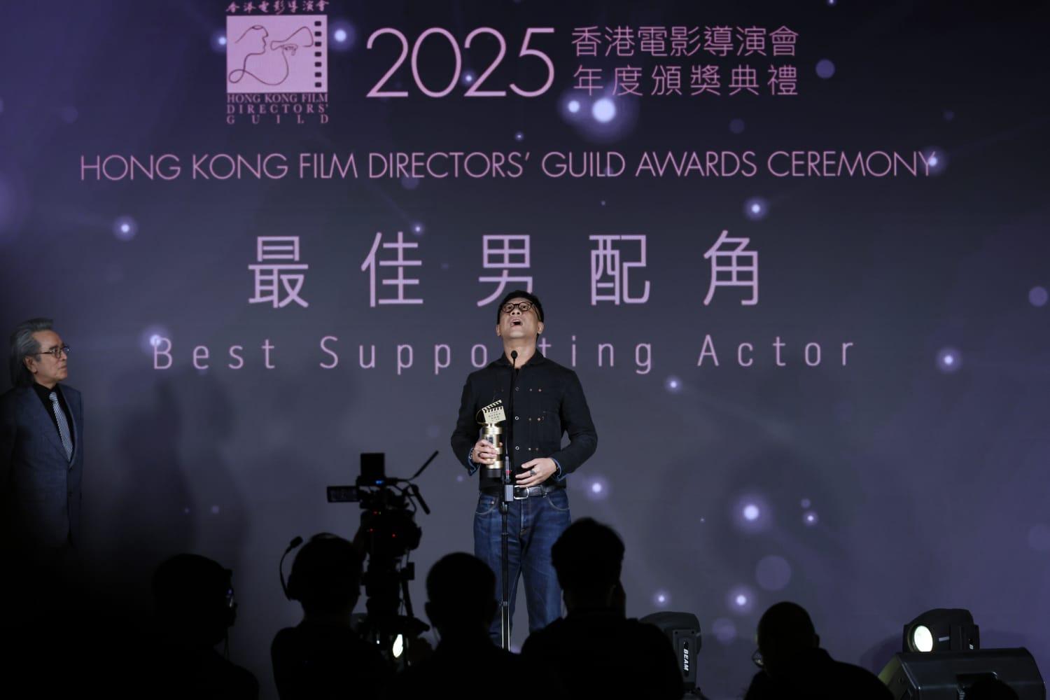 朱柏康首次奪最佳男配角獎,落下男兒淚。(林俊源攝)