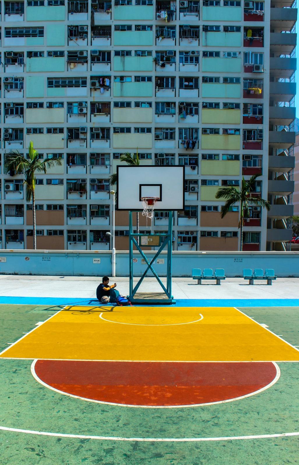 彩虹邨籃球場是打卡點。(網上圖片)