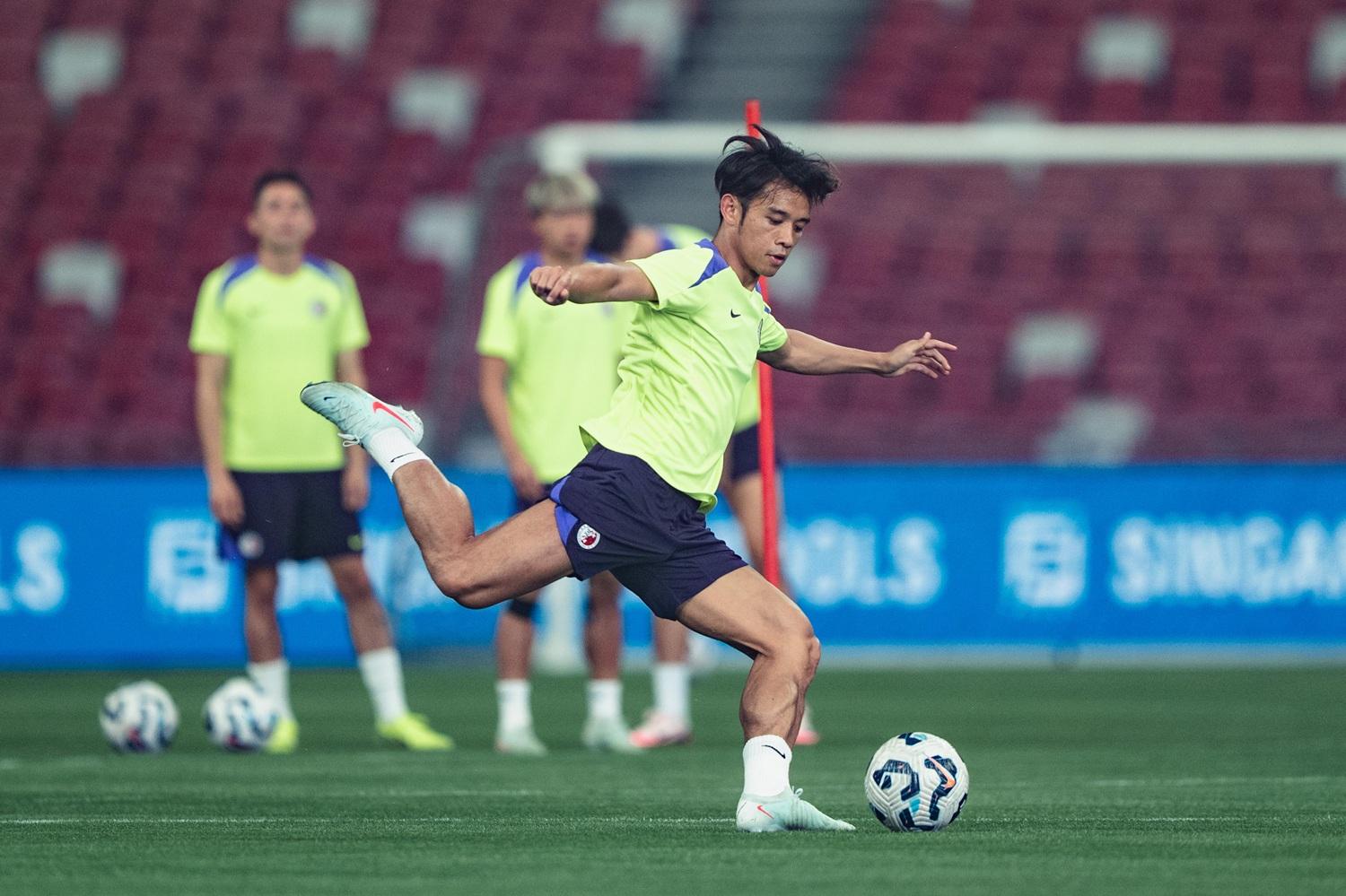 港隊備戰對新加坡的外圍賽。(香港足總圖片)