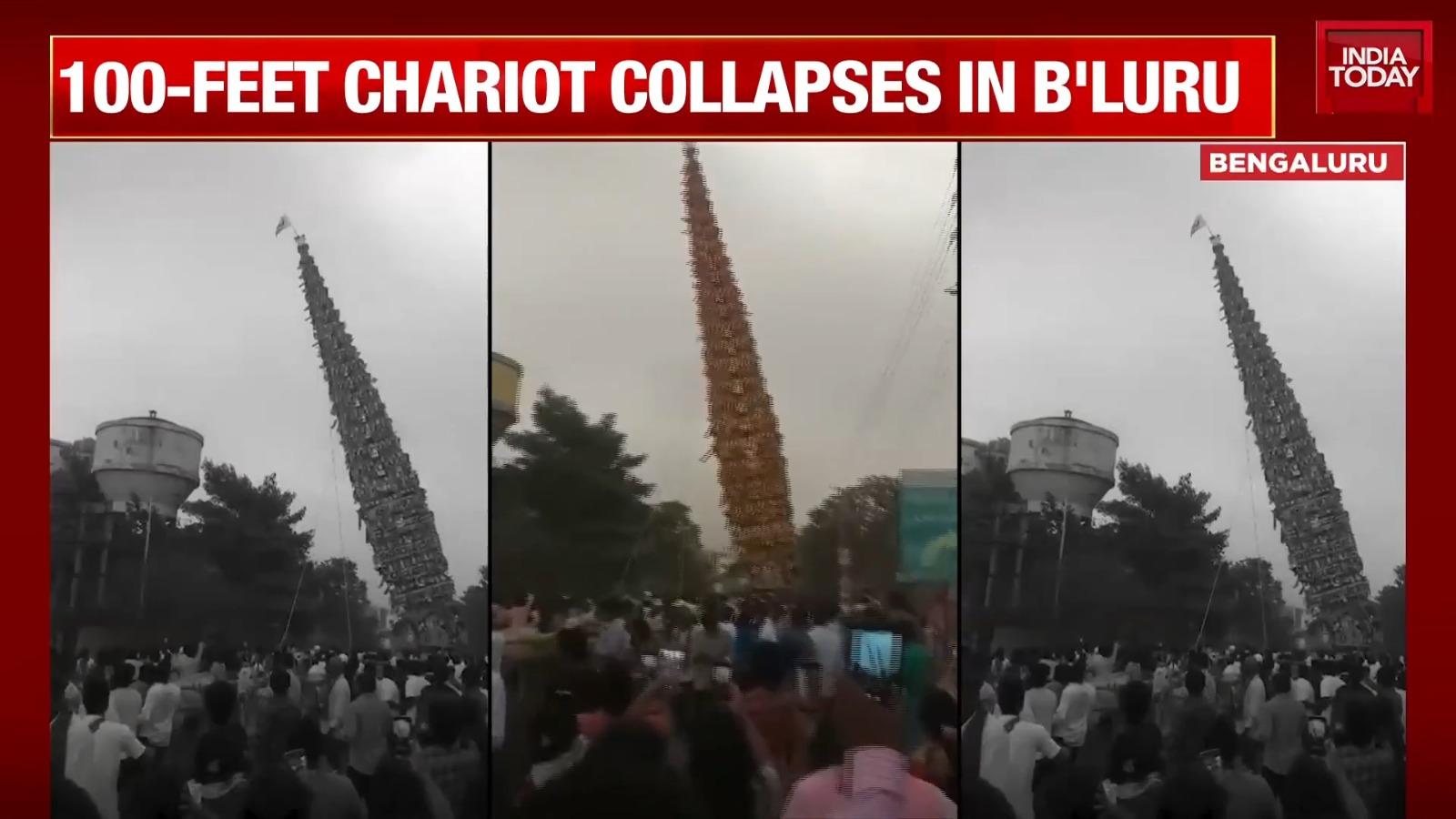 花車疑被強風吹至失去平衡。(網上截圖)