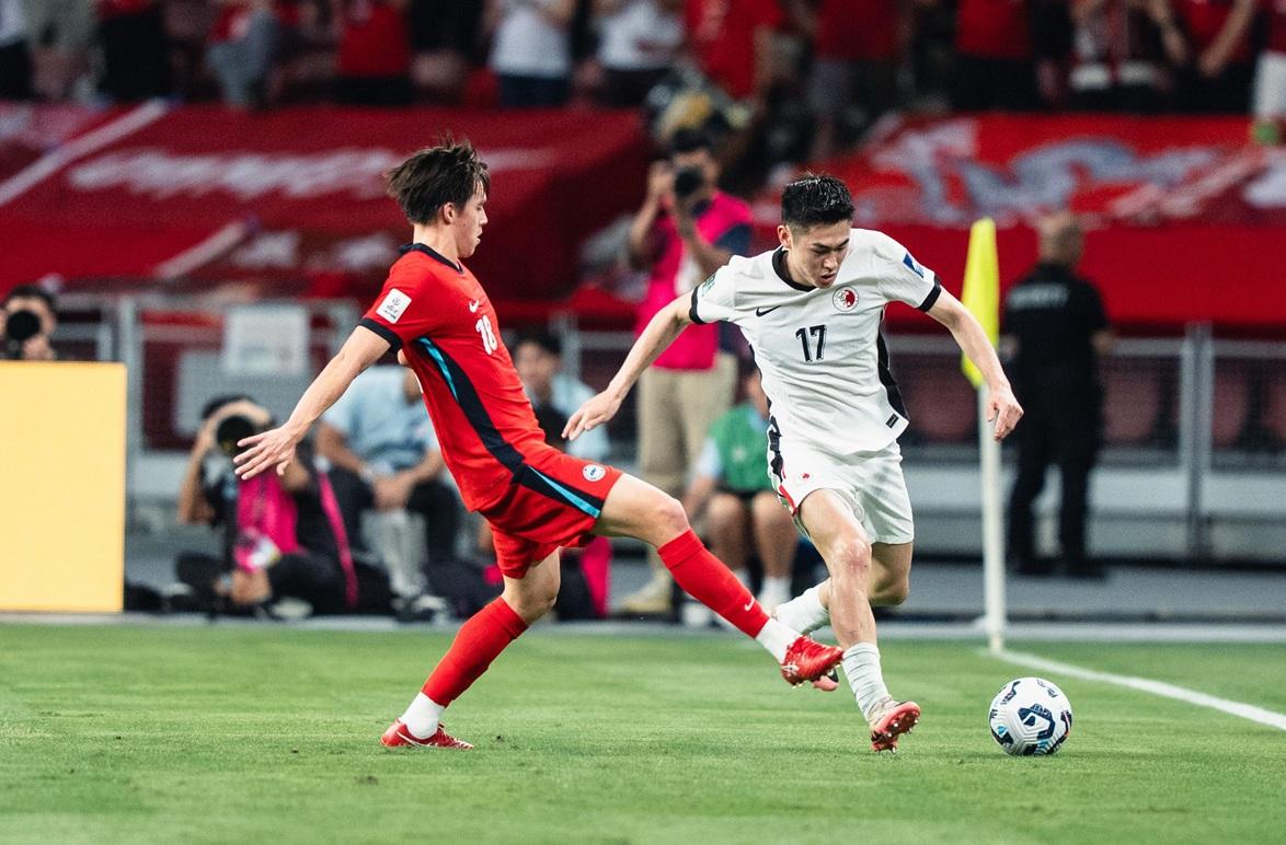 港隊代表的陳晉一。(香港足總圖片)