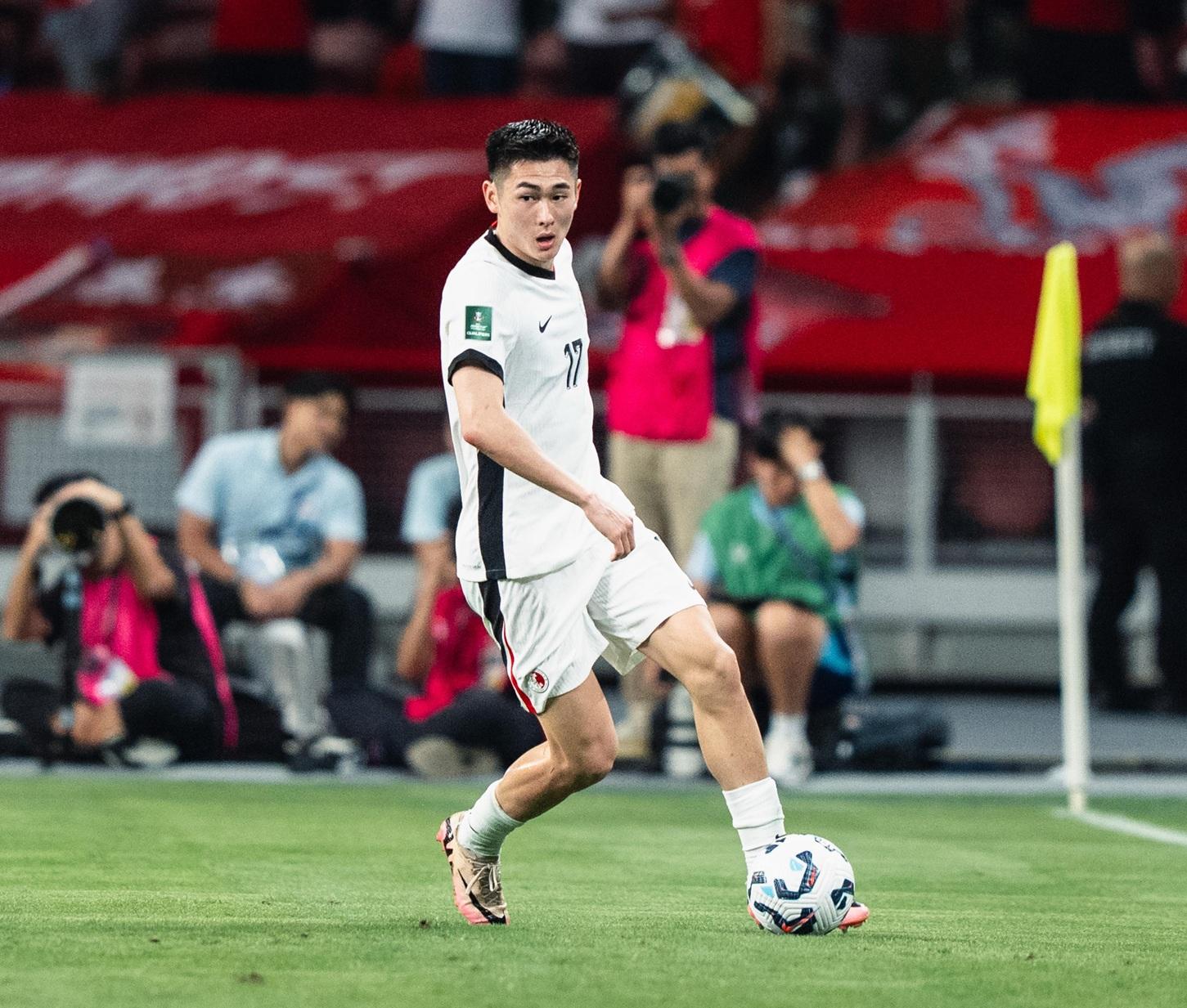 港隊代表的陳晉一。(香港足總圖片)