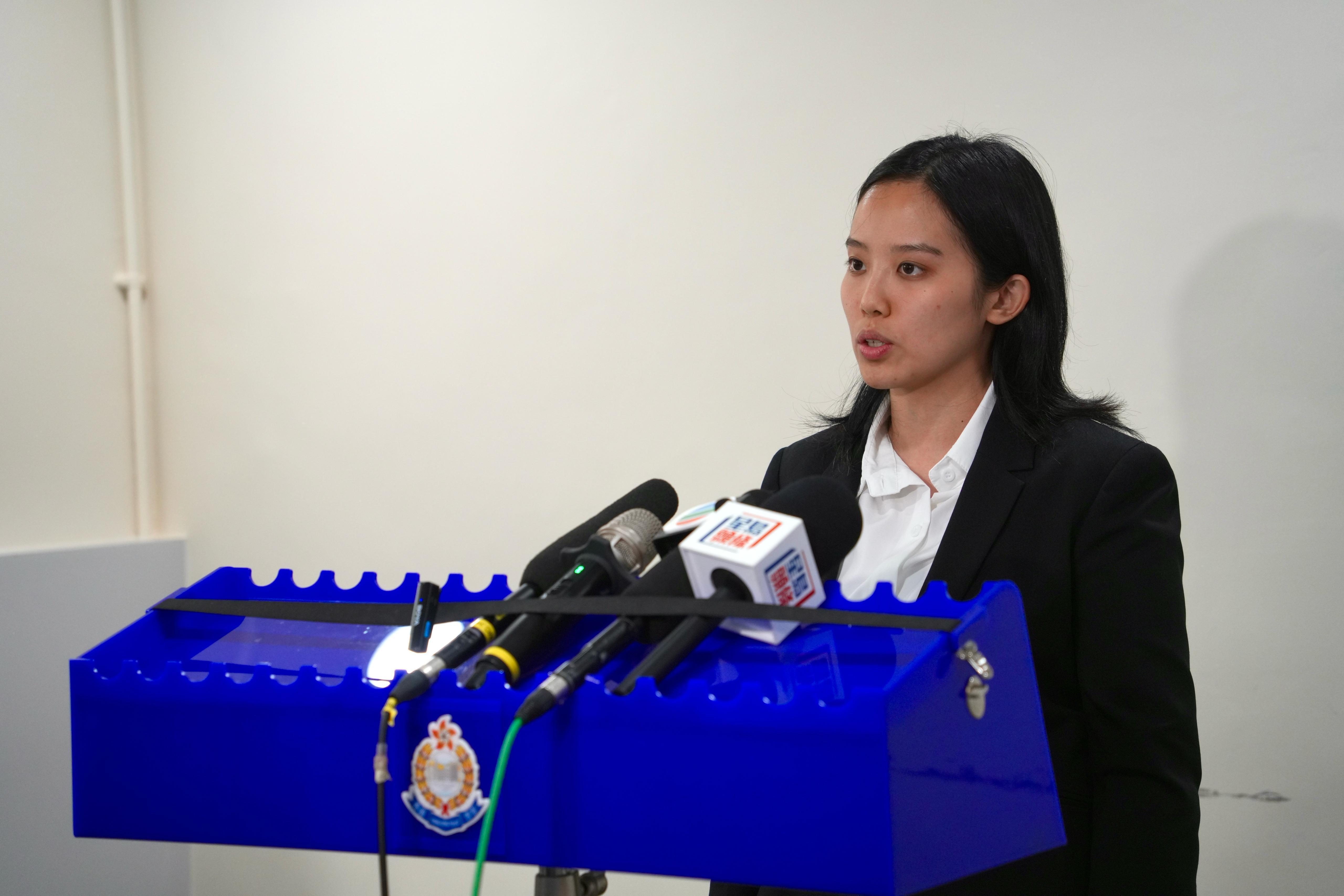 將軍澳警區科技及財富罪案隊督察鄔珺如。