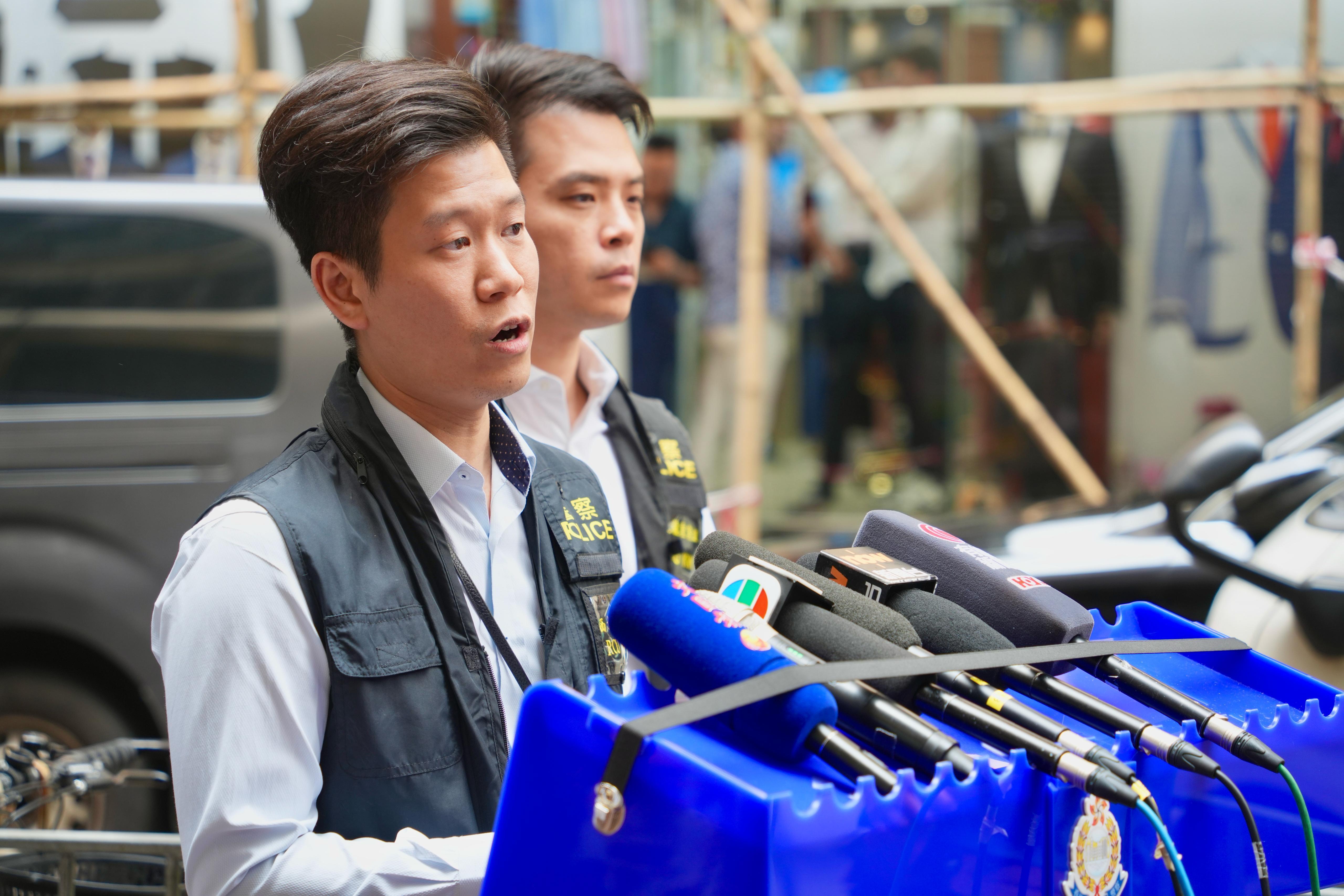 警方為案件進行簡佈。