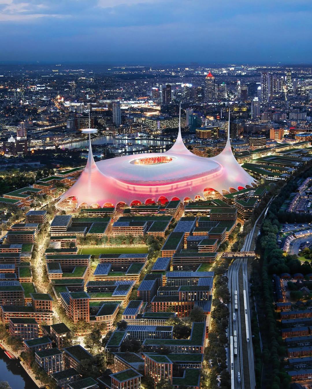 曼聯公布的新球場設計圖,料將取代奧脫福。(曼聯IG)