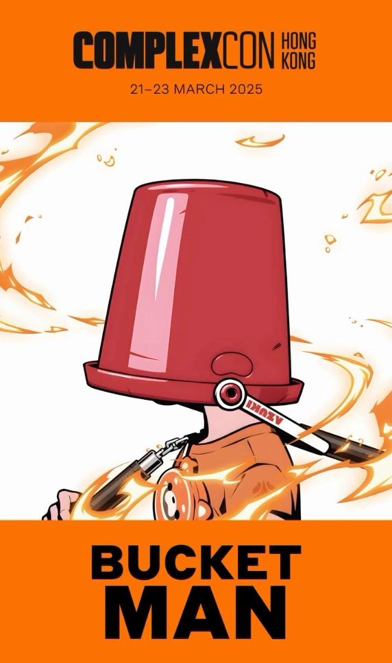 Stephen公仔用「紅膠桶」笠頭,充滿香港情懷。