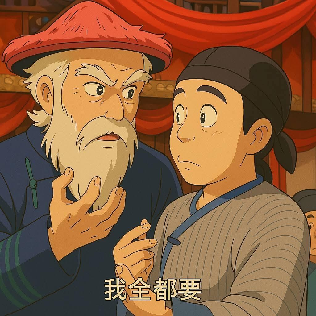 ChatGPT-4o吉卜力風經典「我要晒」場面。(網上圖片)