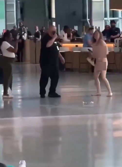 女子帕爾瑪(Samantha Palma)自稱「維納斯女神」、「迪士尼公主」,在達拉斯機場一處登機口附近,突然脫光衣服,四處裸奔,根據網路流傳畫面顯示,她到處亂跑亂跳,一會兒跳起來拍打航班電子螢幕、一會兒又拿起礦泉水向空中潑水。