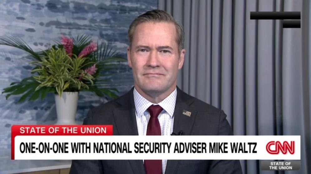 美國國家安全顧問沃爾茨周日出席CNN節目《State of the Union》。(互聯網)